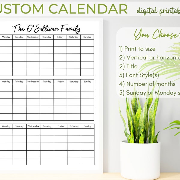 2 Month Desk Calendar Etsy