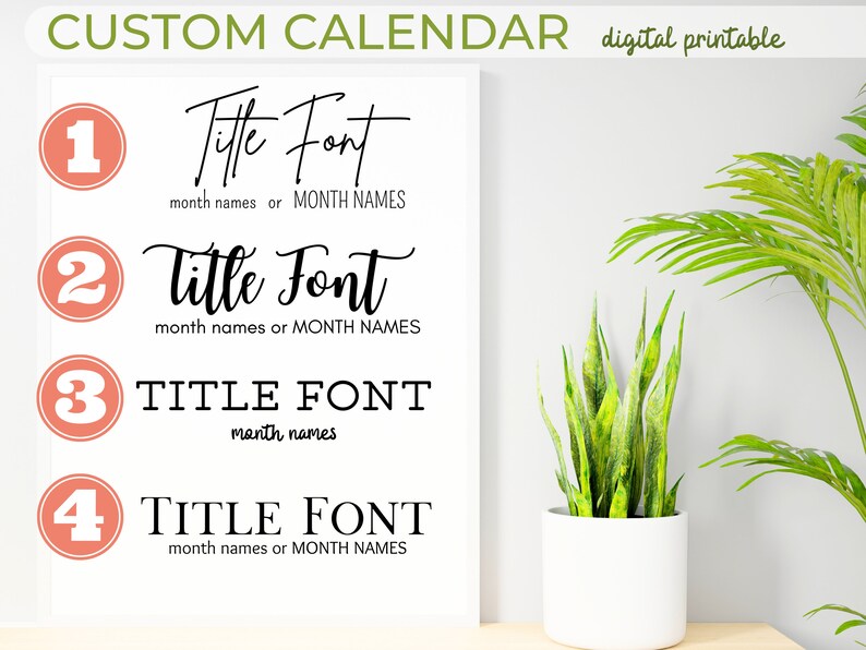 Personalized Wall Calendar Downloadcustom Family Command Etsy