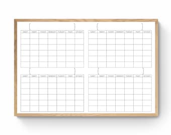 May include: A printable weekly planner with four blank calendars, each with the days of the week labelled: Sunday, Monday, Tuesday, Wednesday, Thursday, Friday, and Saturday.
