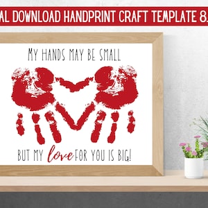 Love for You Handprint Craft-Fathers Mothers Valentines Day-Im Grow Like a Flower-Small Hands Big Heart-Classroom Daycare Kindergarten-Gift