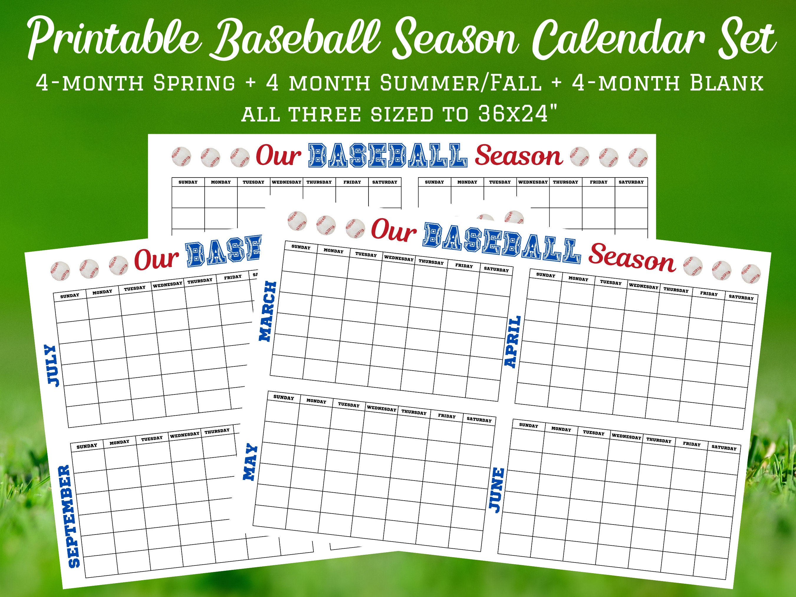 Printable Baseball Wall Calendar-family Planner-sport Team Plan-entryway  Command Center-ballgame-dry Erase-kid Schedule Organizer-game Day - Etsy