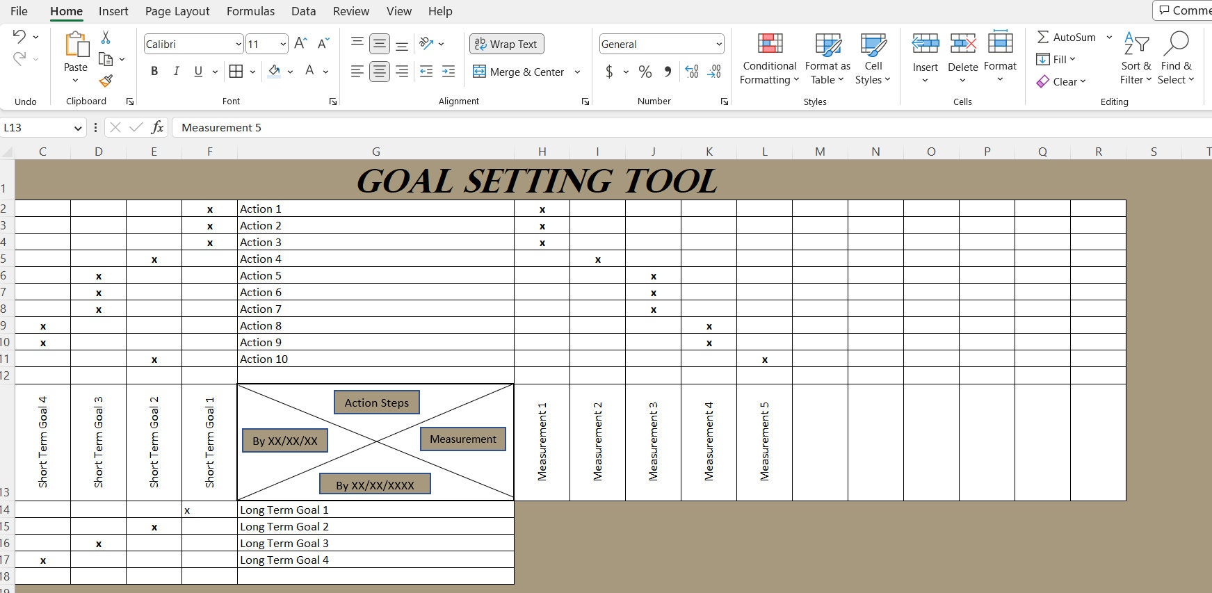 Excel Goal Tracker Excel Spreadsheet Template Digital - Etsy