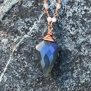 Kite Shaped Labradorite Beaded Necklace