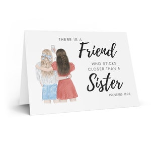 Scripture Greeting card, Proverbs 18 24, Friends like a sister. Greeting Card. JW Greeting Card