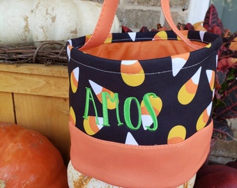 Personalized Embroidered Halloween candy buckets, trick-or-treat bag, candy tote for kids and toddlers, trunk or treat