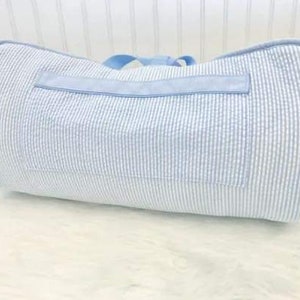Personalized Embroidered Seersucker and Minky Nap Mat for toddlers and kids with attached pillow and blanket image 7