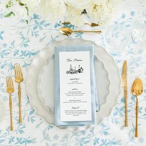 Minimalist Hand Drawn Wedding Menu Template | Modern Customizable Wedding Menu Digital Template | Reception Dinner Menu | Event Dinner Menu