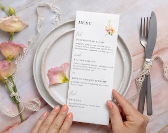 Modelo de Menu de Casamento Wildflower
