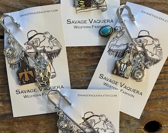 Safety Pin 3 Charm Cowboy Hat Pin