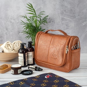 Trousse de toilette à suspendre pour homme avec pochette | Organiseur de trousse de toilette | Compartiments multiples | Grande trousse de toilette pour homme