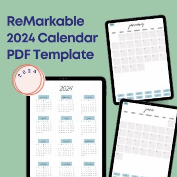 Remarkable 2 2024 Calendar Year Etsy