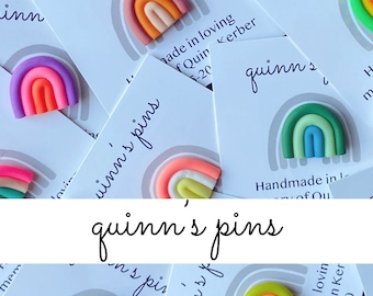Quinn's Pins - Polymer Clay Pin - Rainbow Pin - Handmade Pin