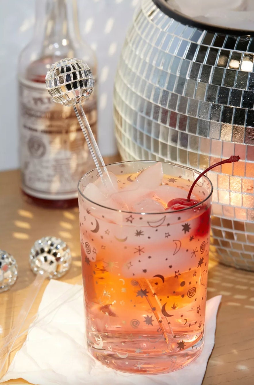 Pink Hearts Felt Ball Drink Stirrers - Cocktail Stirrer Set - Bar
