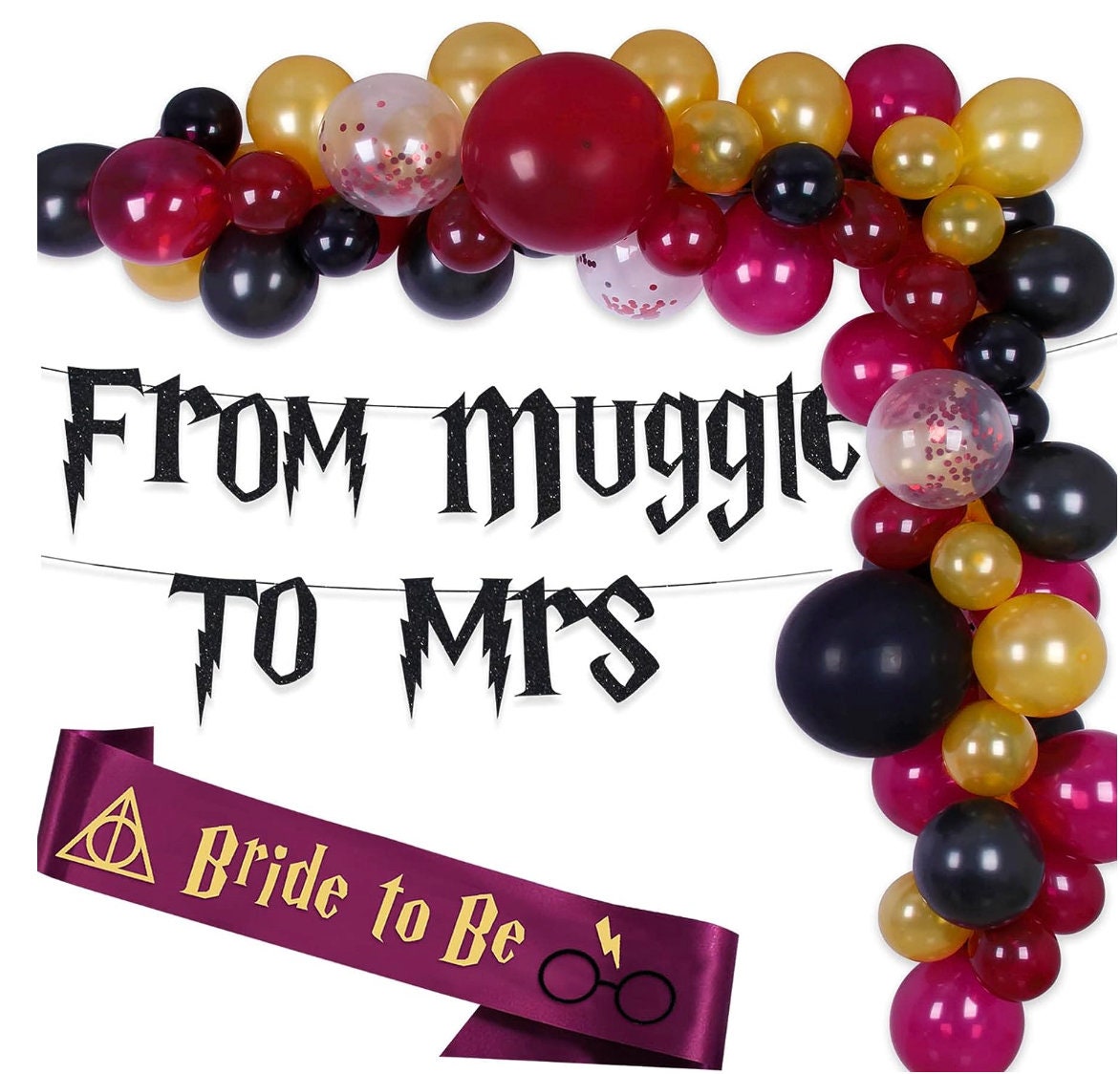100pc EASY DIY – Harry Potter Balloons Garland Arch Kit with BONUS Snitch –  Harry Potter Birthday Party Decorations & Supplies for Baby Shower, Chosen