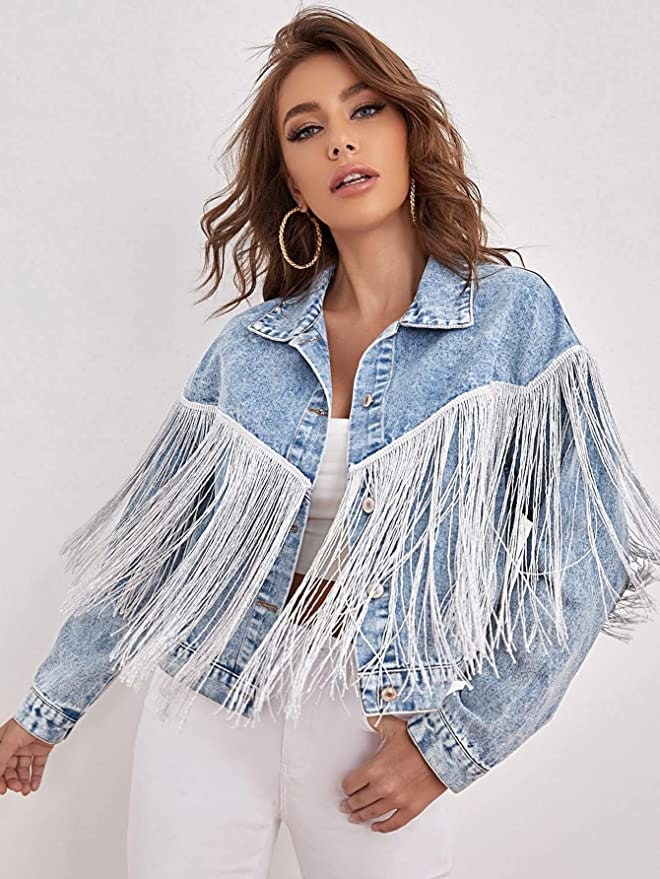 Last Name Fringe Denim Jacket Wedding Gift Bachelorette - Etsy