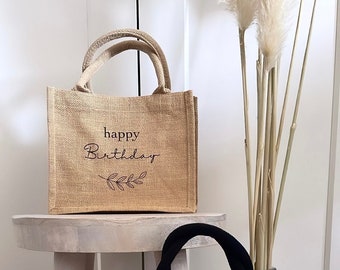 Jute bag / jute hopper / gift bag / shopper / birthday