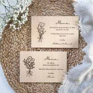 Holzkarte zum Muttertag I verschiedene Designs I Geschenk Muttertag