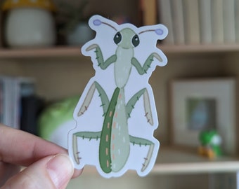 Green Praying Mantis Insect Vinyl Die Cut Sticker