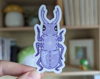 Purple Beetle Insect Vinyl Die Cut Sticker