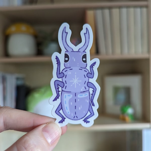 Purple Beetle Insect Vinyl Die Cut Sticker