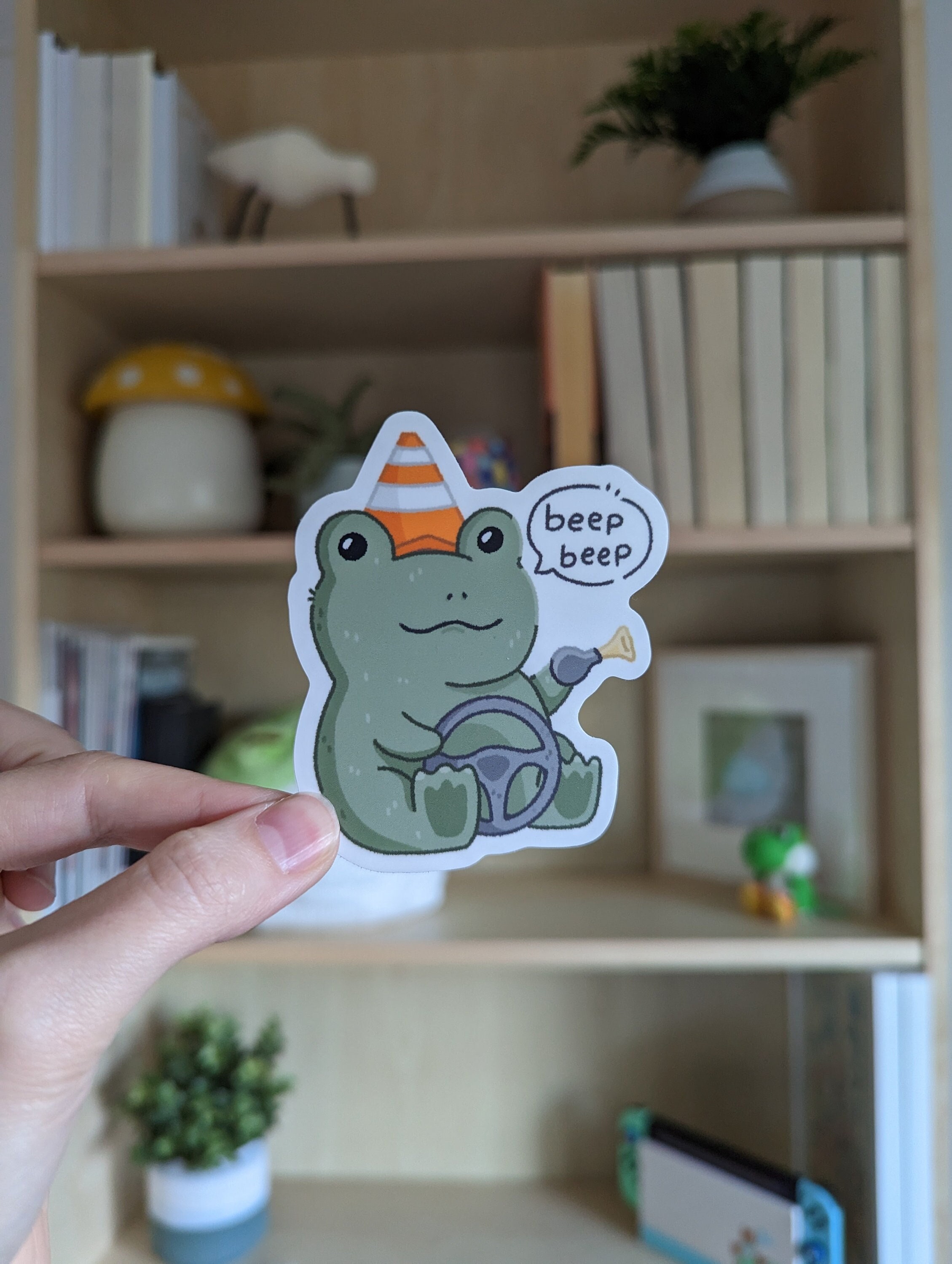 Beep Beep the Frog Matte Vinyl Sticker | Cute Waterproof Sticker ...