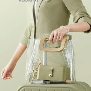 Portagioie da viaggio Laurel Green per donna, organizer in pelle vegana a 2 strati, piccolo astuccio portatile, regalo per lei