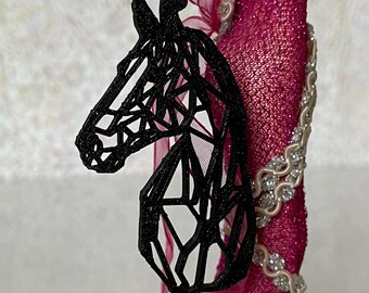 Geometric Horse Keychain, Pendant - 3D Printed