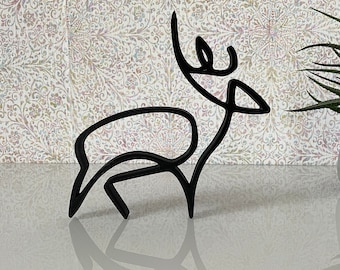 Deer in Line Art 3D Print - Minimalist Art