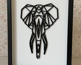 3D printed - Geometric elephant in a picture frame