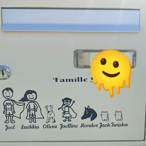 Pegatinas personalizadas para buzón. Pegatina de familia de superhéroes para buzón.