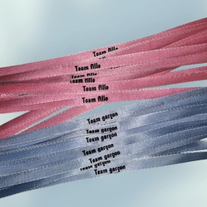 Braccialetto personalizzato con nastro blu e rosa per matrimonio / addio al nubilato / baby shower / è una bambina / è un bambino