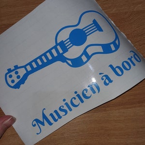 Adesivo per auto con chitarra, bebè a bordo, nome a bordo, bambino a bordo, adesivo in vinile per auto.