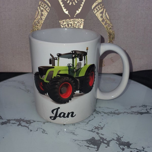 Mug tracteur enfant personnalisé , mug enfant, mug engin, mug agricole