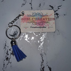 Personalized photo pompom keychain, double-sided keychain, wedding gift keychain, birthday, Valentine&#39;s Day, Christmas.