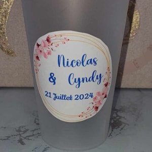Etichette adesive personalizzate per tazze - Matrimonio, Compleanno, Battesimo, Baby Shower, Nascita, Festa impermeabile