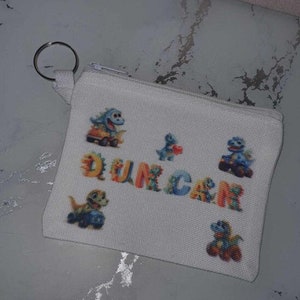 Bolsa infantil personalizável, porta-moedas, estojo de tecido de dinossauro, unicórnio de borboleta...