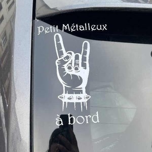 Naklejka na samochód Metalhead Family on Board, Metalhead Baby on Board, naklejka winylowa na samochód.