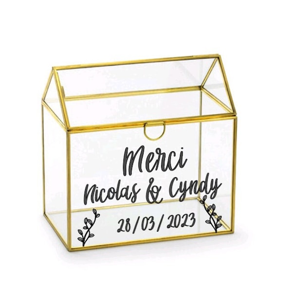 Stickers urne mariage personnalisés, stickers mariage, décoration mariage, Autocollant urne personnalisable. Sticker baptême anniversaire