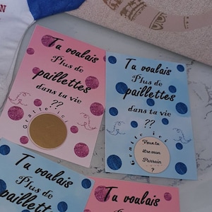 CARTE à GRATTER PERSONNALISABLE ! Annonce grossesse / Tu vas être tonton / tata / Veux tu être mon Témoin ? / Parrain, marraine / Mariage /