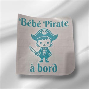 Adesivo per auto con scritta "Pirata a bordo", nome a bordo, bambino a bordo, adesivo in vinile per auto.