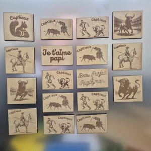 Magnete in legno personalizzato. Magnete da frigorifero personalizzato. Regalo per gli ospiti... magneti in legno