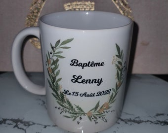 Mug Baptême personnalisé , idée déco batême , mug cadeau pour baptême, mug souvenir baptême