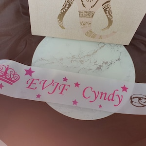 Bachelorette party sash, birthday sash, retirement, personalized, bride, witness. Bachelorette party ribbon, announcement message