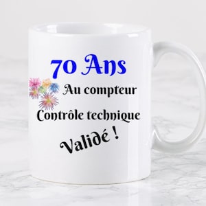 Humortasse zum 70. Geburtstag, TÜV bestanden! Tasse Geschenk Geburtstag 40., 50., 60., 70. Jahre...
