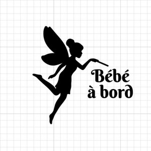 Adesivo Adesivo per auto fata bambino a bordo, nome a bordo, bambino a bordo, adesivo in vinile per auto.