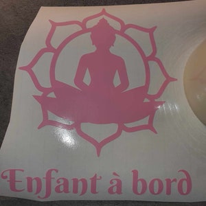 Adesivo per auto Buddha bambino a bordo, nome a bordo, bambino a bordo, adesivo in vinile per auto.