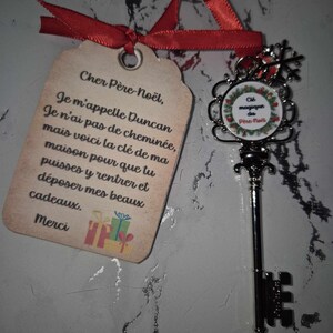 Chiave magica di Babbo Natale, personalizzata con i nomi dei bambini, chiave decorativa con etichetta di carta, personalizzazione fotografica