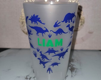 Personalized reusable dinosaur cup for children, birthday, kindergarten, baby shower, gift, christening, party, nanny, nursery...