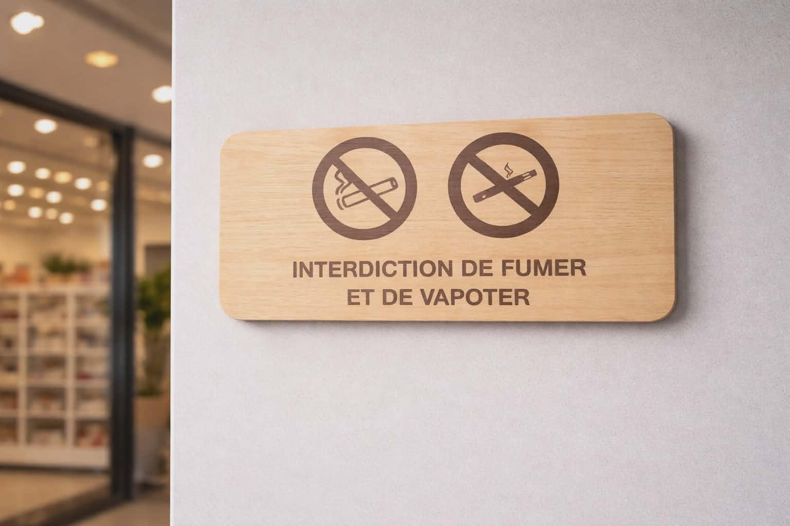 Engraved Pine Wood Sign – No Smoking or Vaping – Door Sign | Business ...