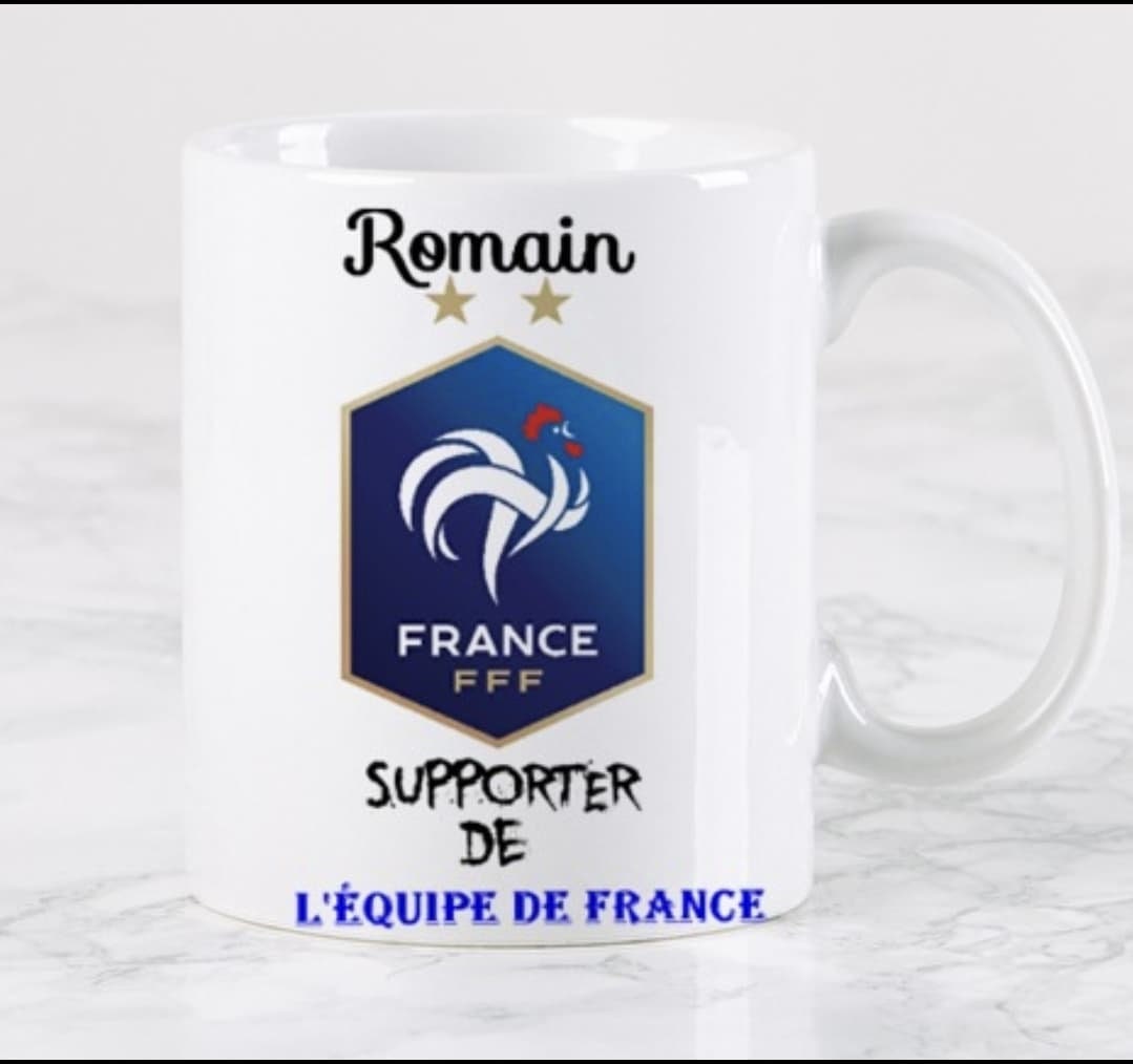 Mug Personnalisé Équipe de France Au Prénom Votre Choix Fan Foot